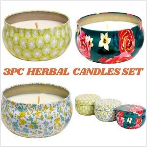 ✅2/$24 🎊HP🎊🆕 Lot of 3 🕯 The Pioneer Woman Herbal Collection Tin Candles Set